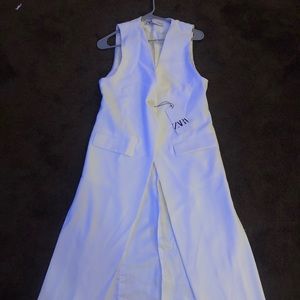 Zara white sleeveless duster